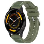 22mm For Garmin Venu 3 / Vivoactive 4 xDfind Hybrid Nylon Braid Silicone Watch Band(Green)