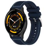 22mm For Garmin Venu 3 / Vivoactive 4 xDfind Hybrid Nylon Braid Silicone Watch Band(Midnight Blue)