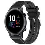 20mm For Honor Watch SE / MagicWatch 2 42mm xDfind Hybrid Nylon Braid Silicone Watch Band(Black)