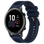 20mm For Honor Watch SE / MagicWatch 2 42mm xDfind Hybrid Nylon Braid Silicone Watch Band(Midnight Blue)