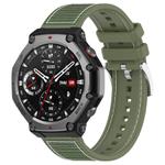 For Amazfit T-Rex 3 22mm xDfind Hybrid Nylon Braid Silicone Watch Band(Green)