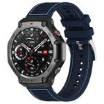 For Amazfit T-Rex 3 22mm xDfind Hybrid Nylon Braid Silicone Watch Band(Midnight Blue)
