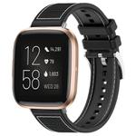 For Fitbit Versa 2/Versa/Versa Lite 20mm xDfind Hybrid Nylon Braid Silicone Watch Band(Black)