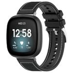 For Fitbit Versa 4/Versa3/Sense2/Sense 20mm xDfind Hybrid Nylon Braid Silicone Watch Band(Black)