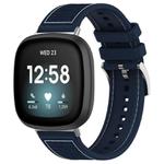 For Fitbit Versa 4/Versa3/Sense2/Sense 20mm xDfind Hybrid Nylon Braid Silicone Watch Band(Midnight Blue)