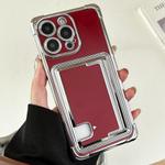 For iPhone 16 Pro Max Side Insert Card Slot Electroplated TPU Phone Case(Red)