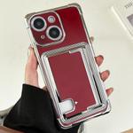 For iPhone 14 Plus Side Insert Card Slot Electroplated TPU Phone Case(Red)