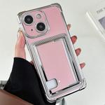 For iPhone 14 Plus Side Insert Card Slot Electroplated TPU Phone Case(Pink)