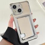 For iPhone 13 Side Insert Card Slot Electroplated TPU Phone Case(White)
