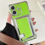 For iPhone 12 Side Insert Card Slot Electroplated TPU Phone Case(Green)