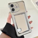For iPhone 12 Side Insert Card Slot Electroplated TPU Phone Case(White)