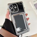 For iPhone 12 Side Insert Card Slot Electroplated TPU Phone Case(Black)