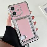 For iPhone 12 Side Insert Card Slot Electroplated TPU Phone Case(Pink)