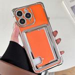 For iPhone 11 Pro Max Side Insert Card Slot Electroplated TPU Phone Case(Orange)