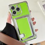For iPhone 11 Pro Max Side Insert Card Slot Electroplated TPU Phone Case(Green)