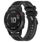 For Garmin Fenix 8/7X/6X/5X 26mm xDfind Hybrid Nylon Braid Silicone Watch Band(Black)