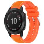 For Garmin Fenix 8/7X/6X/5X 26mm xDfind Hybrid Nylon Braid Silicone Watch Band(Orange)
