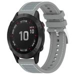 For Garmin Fenix 8/7X/6X/5X 26mm xDfind Hybrid Nylon Braid Silicone Watch Band(Grey)