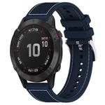 For Garmin Fenix 8/7X/6X/5X 26mm xDfind Hybrid Nylon Braid Silicone Watch Band(Midnight Blue)