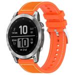 For Garmin Fenix 8/7/6/5 22mm xDfind Hybrid Nylon Braid Silicone Watch Band(Orange)