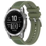 For Garmin Fenix 8/7/6/5 22mm xDfind Hybrid Nylon Braid Silicone Watch Band(Green)