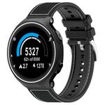 For Garmin Forerunner 220/235/735/735XT 20mm xDfind Hybrid Nylon Braid Silicone Watch Band(Black)
