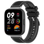 For Redmi Watch 3 20mm xDfind Hybrid Nylon Braid Silicone Watch Band(Black)