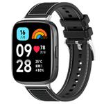For Redmi Watch 3 Active/Watch 3 Lite 20mm xDfind Hybrid Nylon Braid Silicone Watch Band(Black)