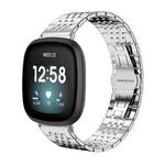 For Fitbit Versa 4 / 3 / Sense2 / 1 20mm xDfind Seven-bead Solid Stainless Steel Watch Band(Silver)