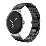 For Google Pixel Watch 3 45mm 22mm xDfind Seven-bead Solid Stainless Steel Watch Band(Black)