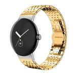 For Google Pixel Watch 3 / 2 / 1 41mm 20mm xDfind Seven-bead Solid Stainless Steel Watch Band(Gold)