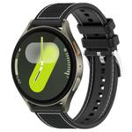 For Samsung Galaxy Watch 7 / 6 / 5 / FE 20mm xDfind Hybrid Nylon Braid Silicone Watch Band(Black)