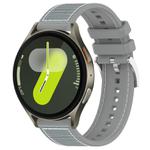 For Samsung Galaxy Watch 7 / 6 / 5 / FE 20mm xDfind Hybrid Nylon Braid Silicone Watch Band(Grey)