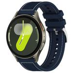 For Samsung Galaxy Watch 7 / 6 / 5 / FE 20mm xDfind Hybrid Nylon Braid Silicone Watch Band(Midnight Blue)