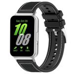 For Samsung Galaxy Fit3 SM-R390 20mm xDfind Hybrid Nylon Braid Silicone Watch Band(Black)