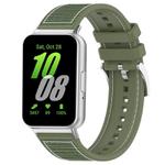For Samsung Galaxy Fit3 SM-R390 20mm xDfind Hybrid Nylon Braid Silicone Watch Band(Green)