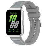 For Samsung Galaxy Fit3 SM-R390 20mm xDfind Hybrid Nylon Braid Silicone Watch Band(Grey)