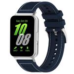 For Samsung Galaxy Fit3 SM-R390 20mm xDfind Hybrid Nylon Braid Silicone Watch Band(Midnight Blue)