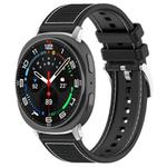 For Samsung Galaxy Watch Ultra 47mm 22mm xDfind Hybrid Nylon Braid Silicone Watch Band(Black)