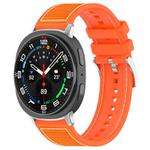 For Samsung Galaxy Watch Ultra 47mm 22mm xDfind Hybrid Nylon Braid Silicone Watch Band(Orange)
