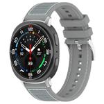 For Samsung Galaxy Watch Ultra 47mm 22mm xDfind Hybrid Nylon Braid Silicone Watch Band(Grey)