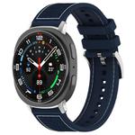 For Samsung Galaxy Watch Ultra 47mm 22mm xDfind Hybrid Nylon Braid Silicone Watch Band(Midnight Blue)