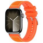 For Apple Watch 42 / 44 / 45 / 46 / 49mm 22mm xDfind Hybrid Nylon Braid Silicone Watch Band(Orange)