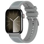 For Apple Watch 42 / 44 / 45 / 46 / 49mm 22mm xDfind Hybrid Nylon Braid Silicone Watch Band(Grey)