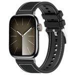 For Apple Watch 38 / 40 / 41 / S10 42mm 20mm xDfind Hybrid Nylon Braid Silicone Watch Band(Black)