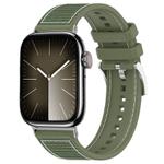 For Apple Watch 38 / 40 / 41 / S10 42mm 20mm xDfind Hybrid Nylon Braid Silicone Watch Band(Green)