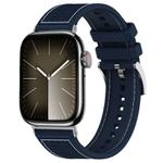 For Apple Watch 38 / 40 / 41 / S10 42mm 20mm xDfind Hybrid Nylon Braid Silicone Watch Band(Midnight Blue)