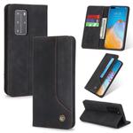 For Huawei P40 Pro POLA 008 Series Retro Classic Magnetic Horizontal Flip Leather Case with Holder & Card Slots(Black)