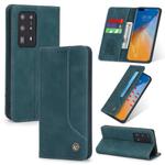 For Huawei P40 Pro+ POLA 008 Series Retro Classic Magnetic Horizontal Flip Leather Case with Holder & Card Slots(Blue)