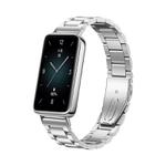 For Honor Band 9 Tri-beads Flat Buckle Titanium Alloy Watch Band(Silver)